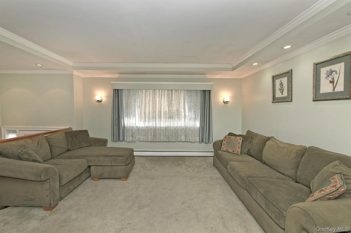 Living Room with Sconces & Boxed Window Valance