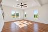Virtually Staged - Living Room. First Floor will have hardwoods. Railings will have black spindles and oak railing.