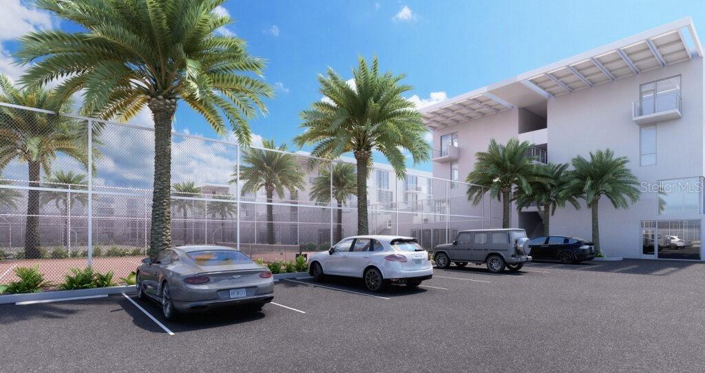 Builder Rendering of Exterior Parking; 350 Interior Parking Spaces and roughly 175 Exterior Spaces!