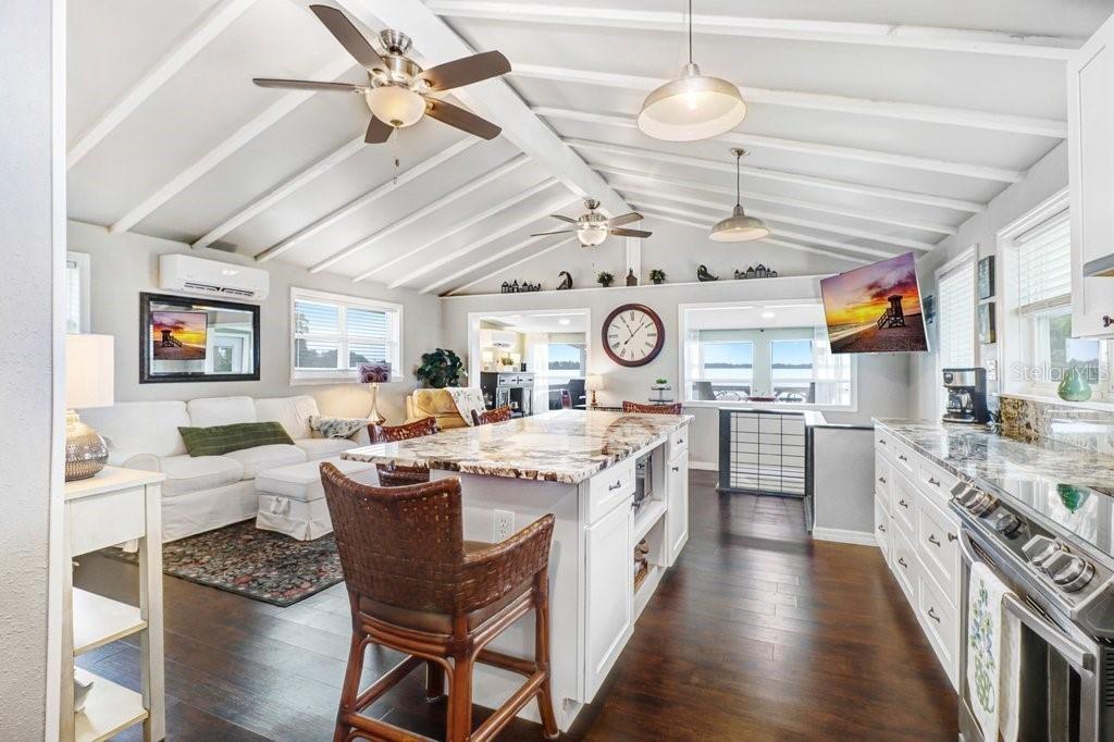 Great Room with INCREDIBLE lake views on Second Floor