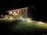 Exterior lighting in the evening amplifies the peaceful setting