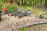 Paver patio featuring a circular inlay and a surrounding border