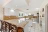 Kitchen has granite countertops
