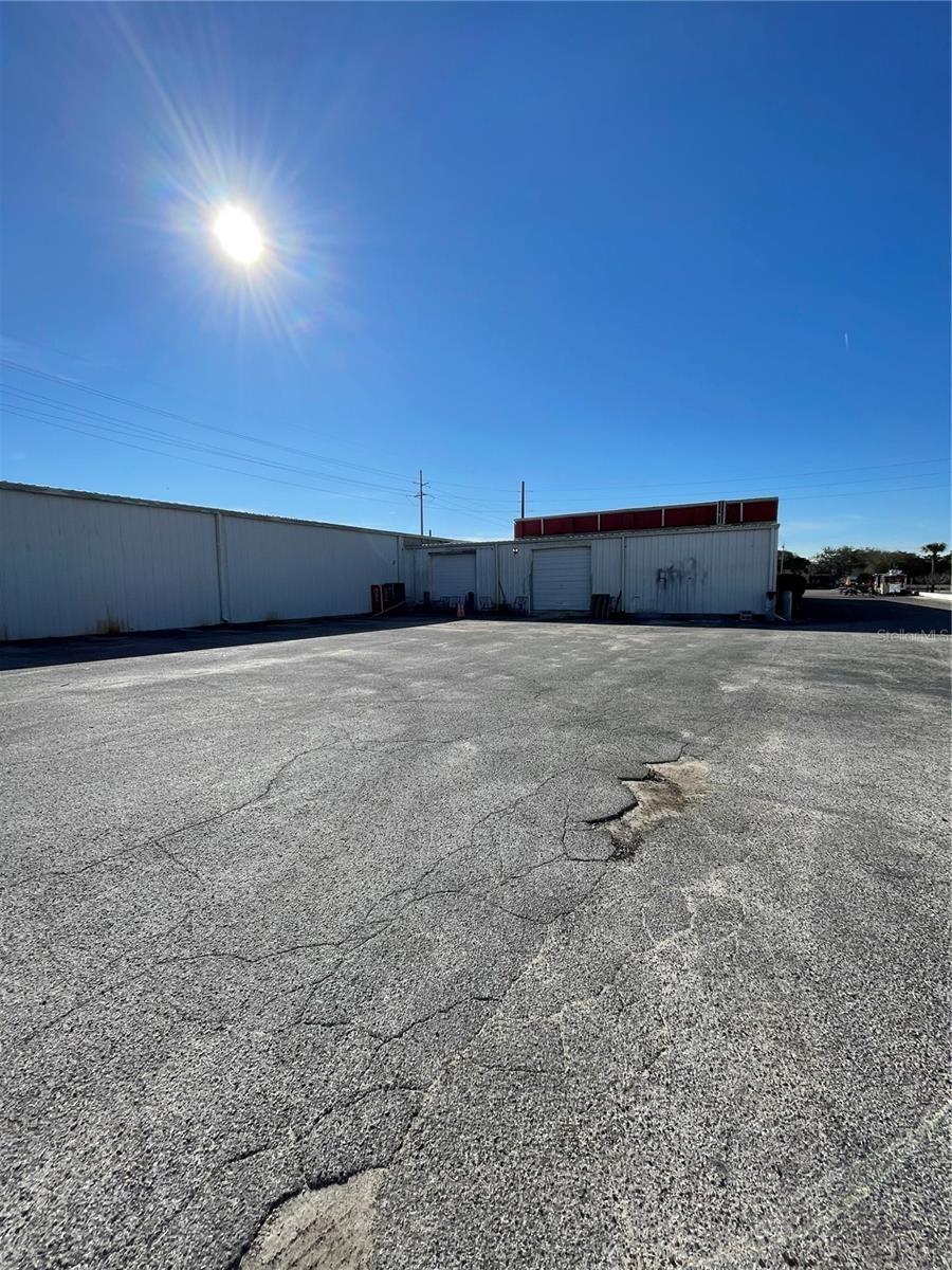Rear parking and service area