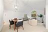 Open-plan Great room provides the perfect spot for a dining table with easy access to the kitchen.