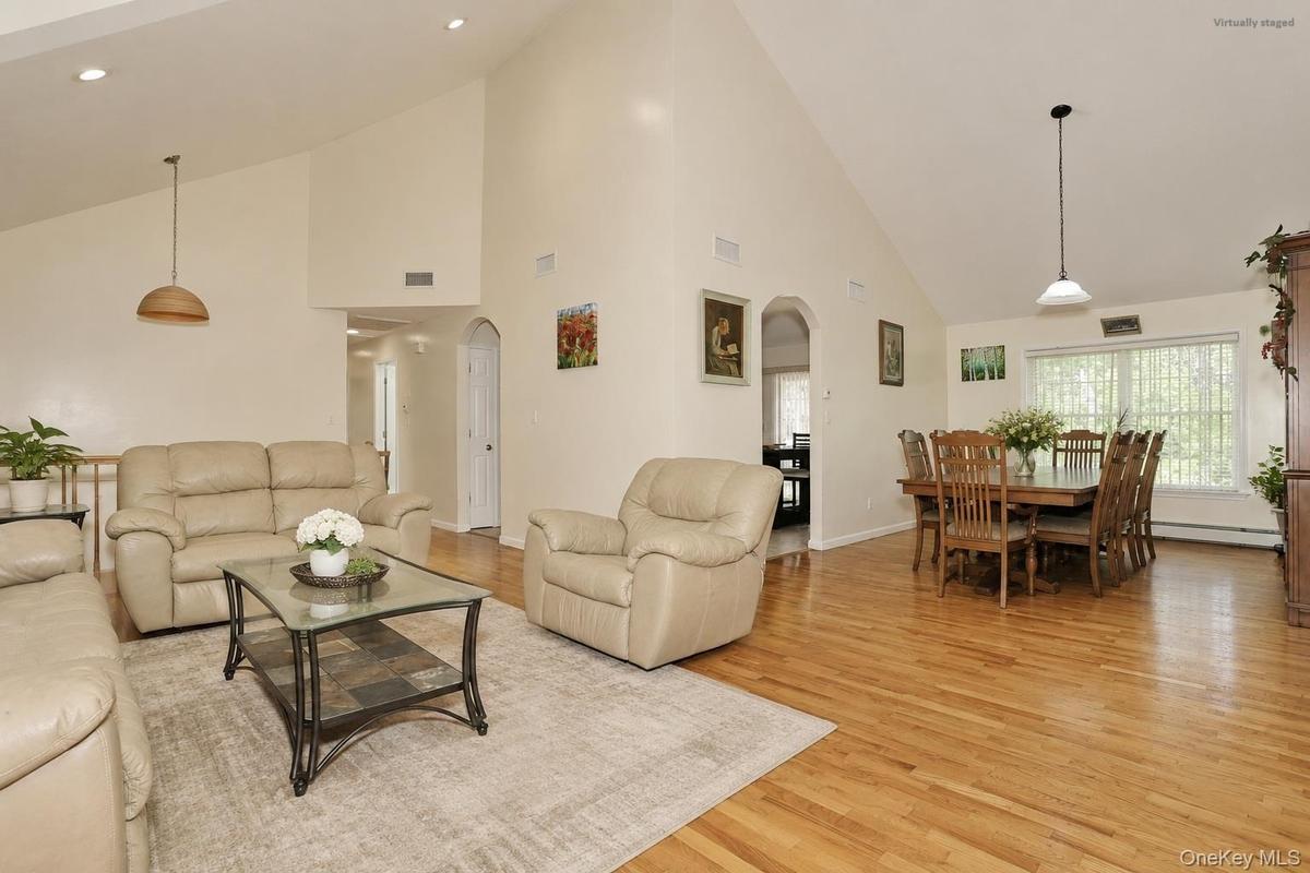 Living Room with vaulted ceilings