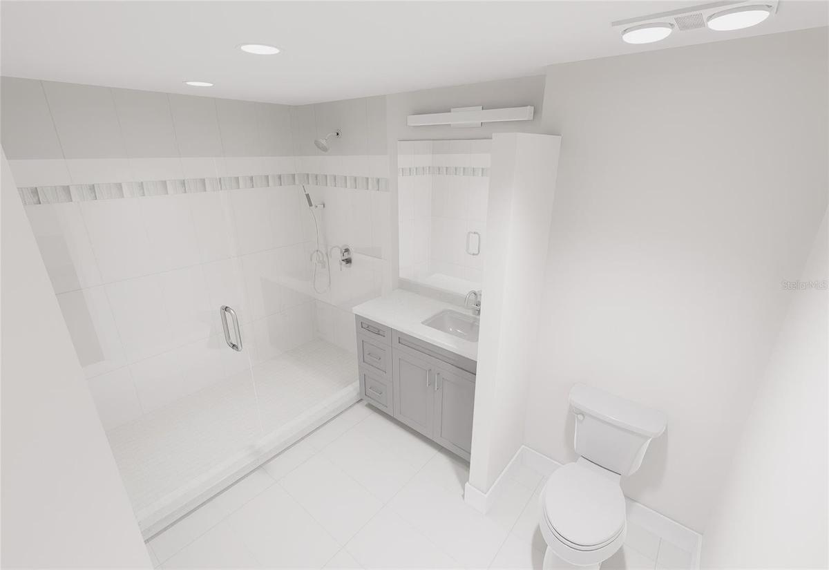 Primary bath with shower