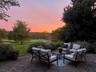 View from patio at dusk