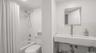 Private main level full bath--part of the bonus suite.