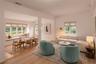 Virtually imagined living and dining spaces.