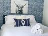 secondary bedroom with private entrance to hall bathroom