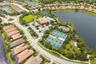 Aerial view of the Amenity Center and pickelball courts