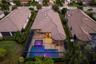 Aerial view of the pool and lanai area