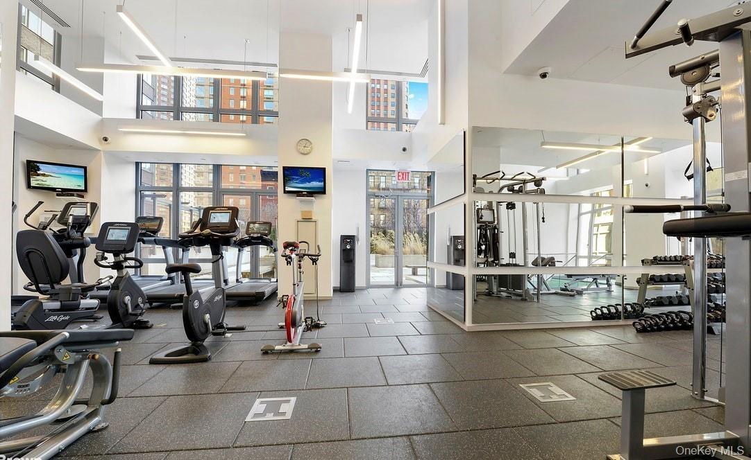 Exercise room with visible vents