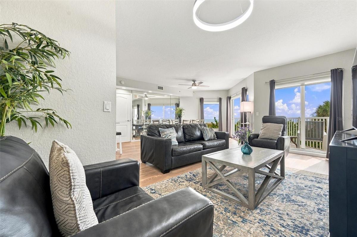 Inviting Living Room with Beautiful Gulf of Mexico Views