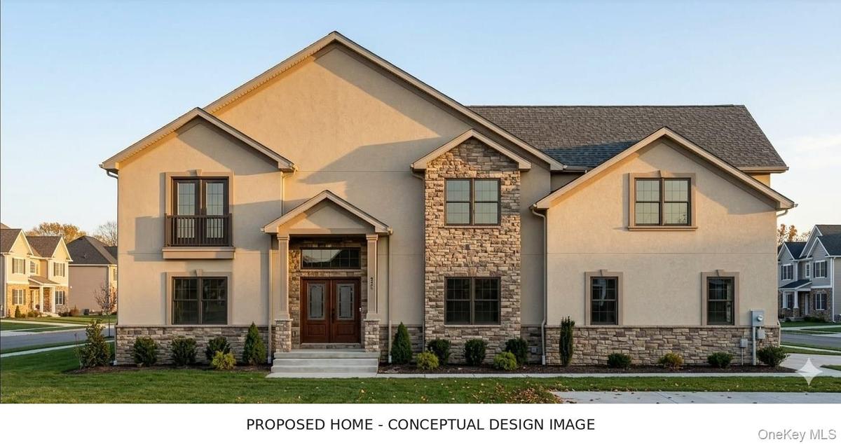 Conceptual exterior design alternative for the to-be-built home. Architectural potential only; not a photograph of a completed home.