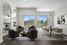 Virtually staged living and dining areas.
