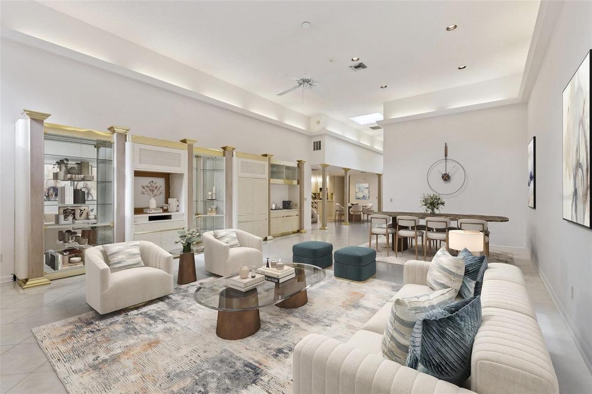 Virtual stage living and dining room
