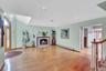 enter into a lounge area with fireplace