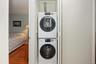 Stackable washer dryer on first floor