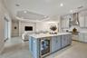 kitchen island with wine fridge
