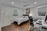 Recessed lighting, wood-finish flooring, ceiling fan, and crown molding