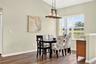 Dining area can easily accommodate a larger table with more seating.