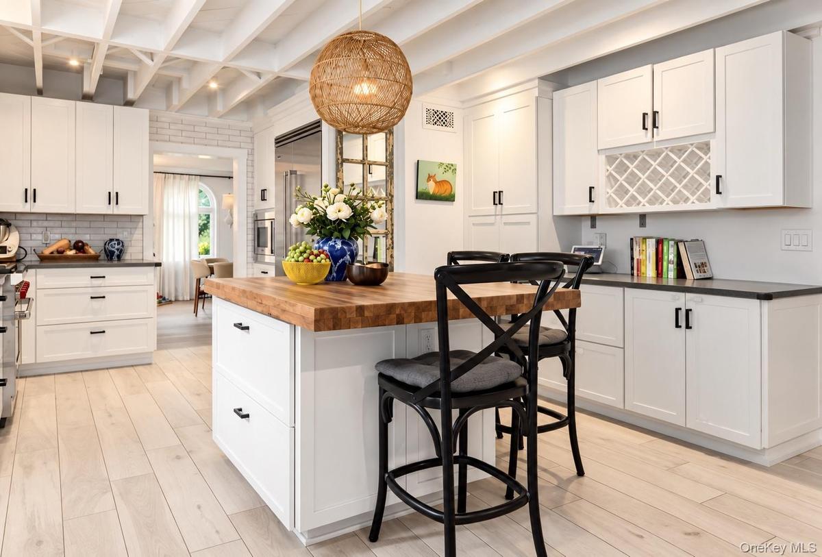 View of kitchen into dining room
