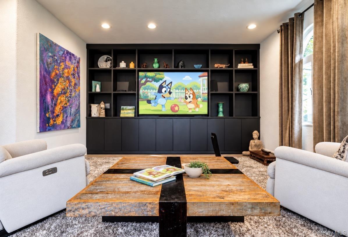 Family Room with built in cabinetry