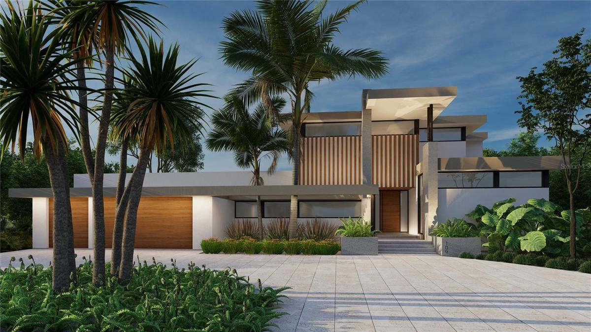 Exterior has tropical landscape designed by Tim Borden Landscape Design. There's 3,500 sqft under Air, 4 En-suite bedrooms, 10-11 foot ceilings, solid