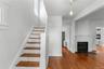 side hall colonial, fireplace, hardwood floors original details