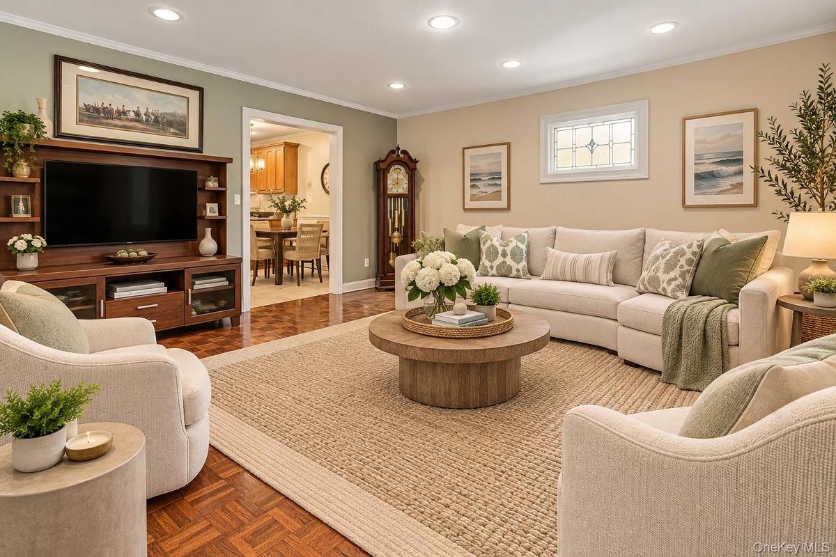 Virtually Staged First Floor Living Room