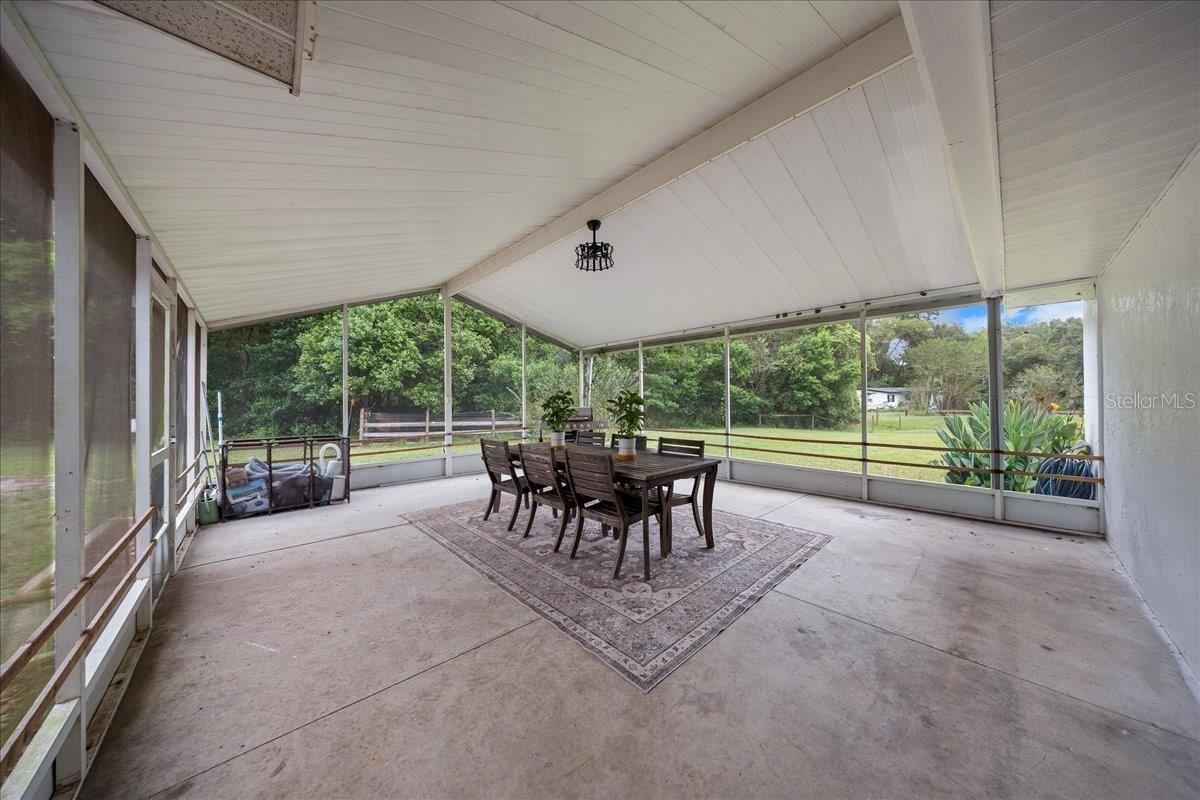 Covered and Screened Back Patio