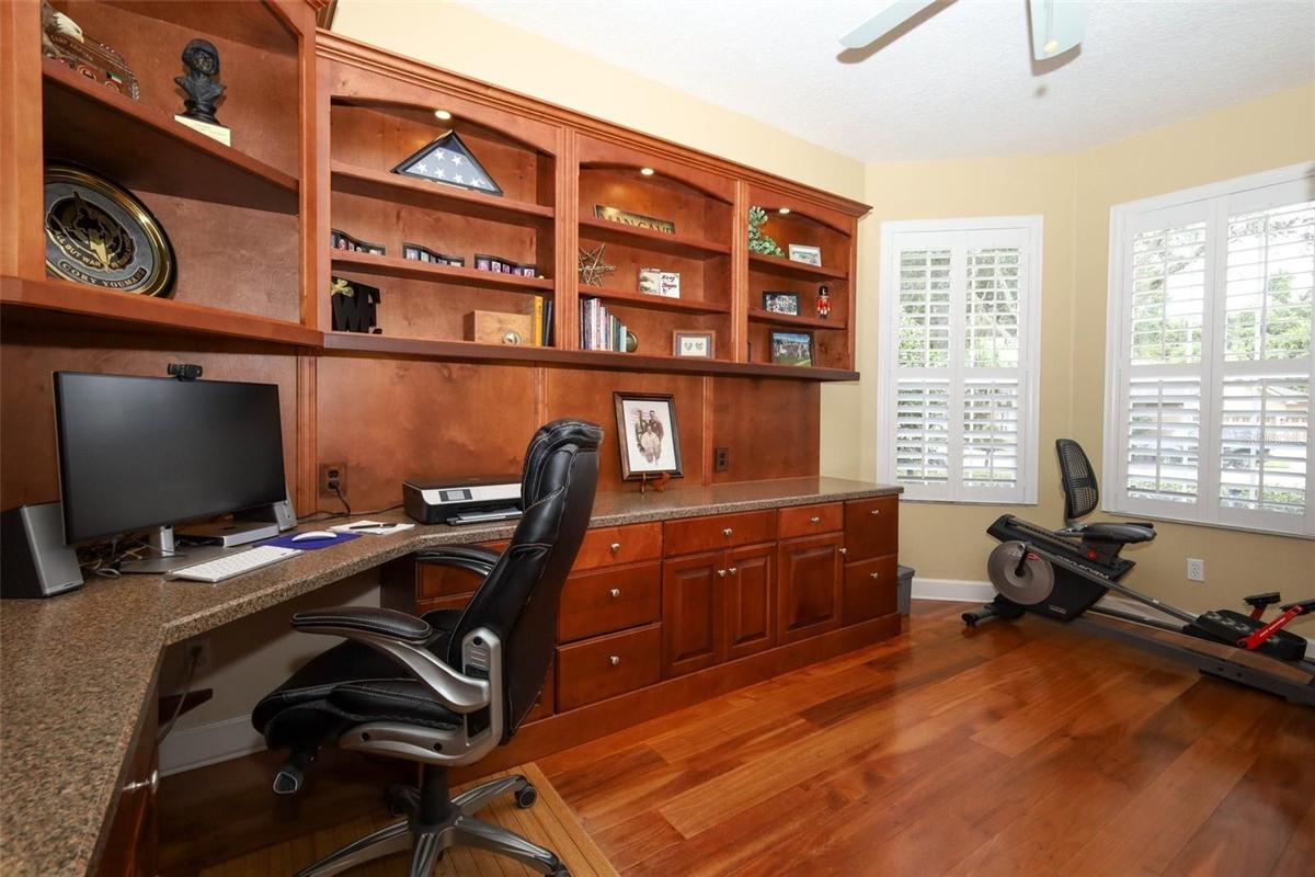 Second view of built-ins in front bedroom that is being used as an office.