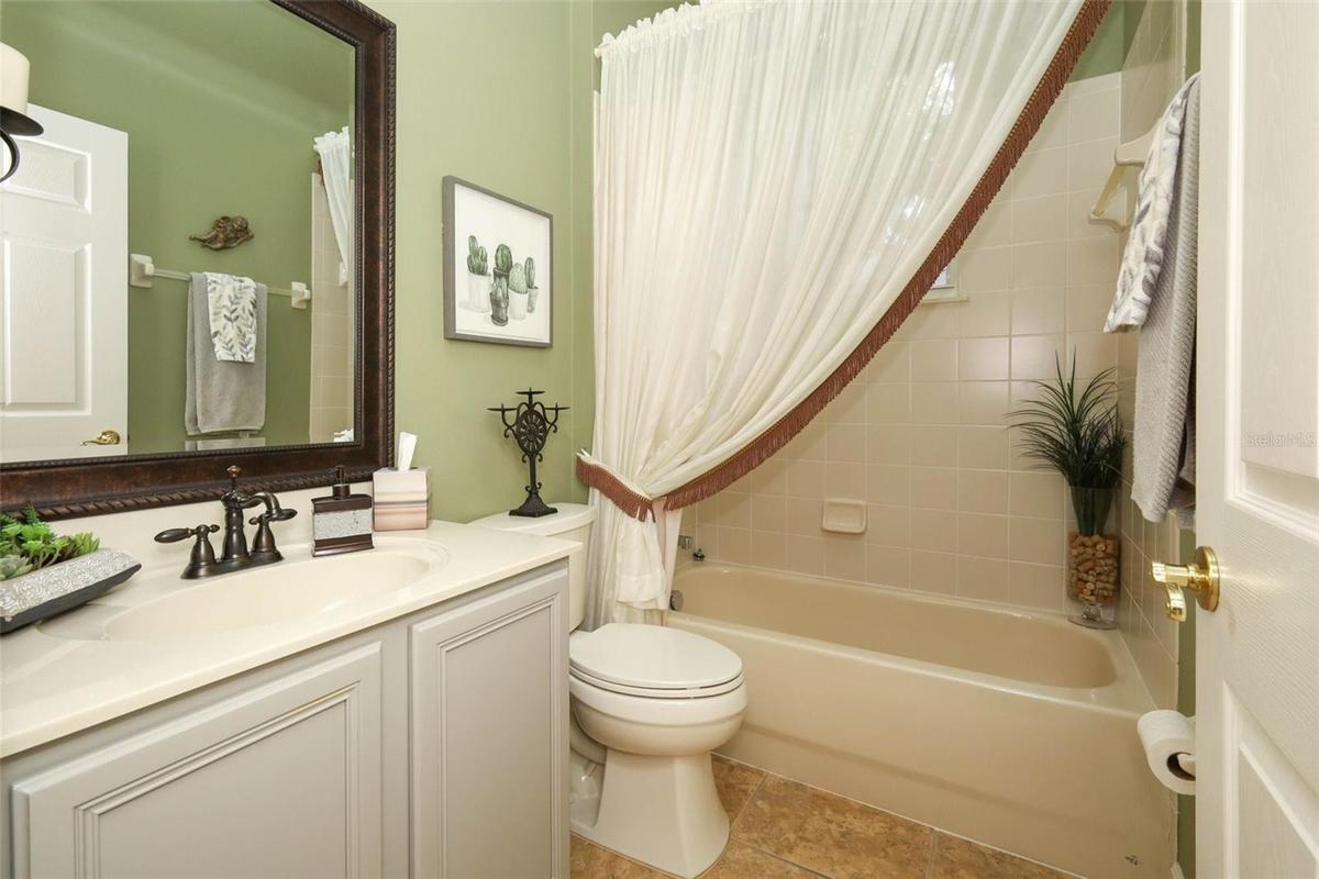 Guest bathroom at front of home