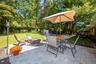 The patio is ready for al-fresco dining and  summer barbecues.