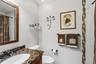 Recently Updated Center Hall Bathroom With Tub/Shower, Custom Wood Granite Topped Vanity & Porcelain Tile Floors!