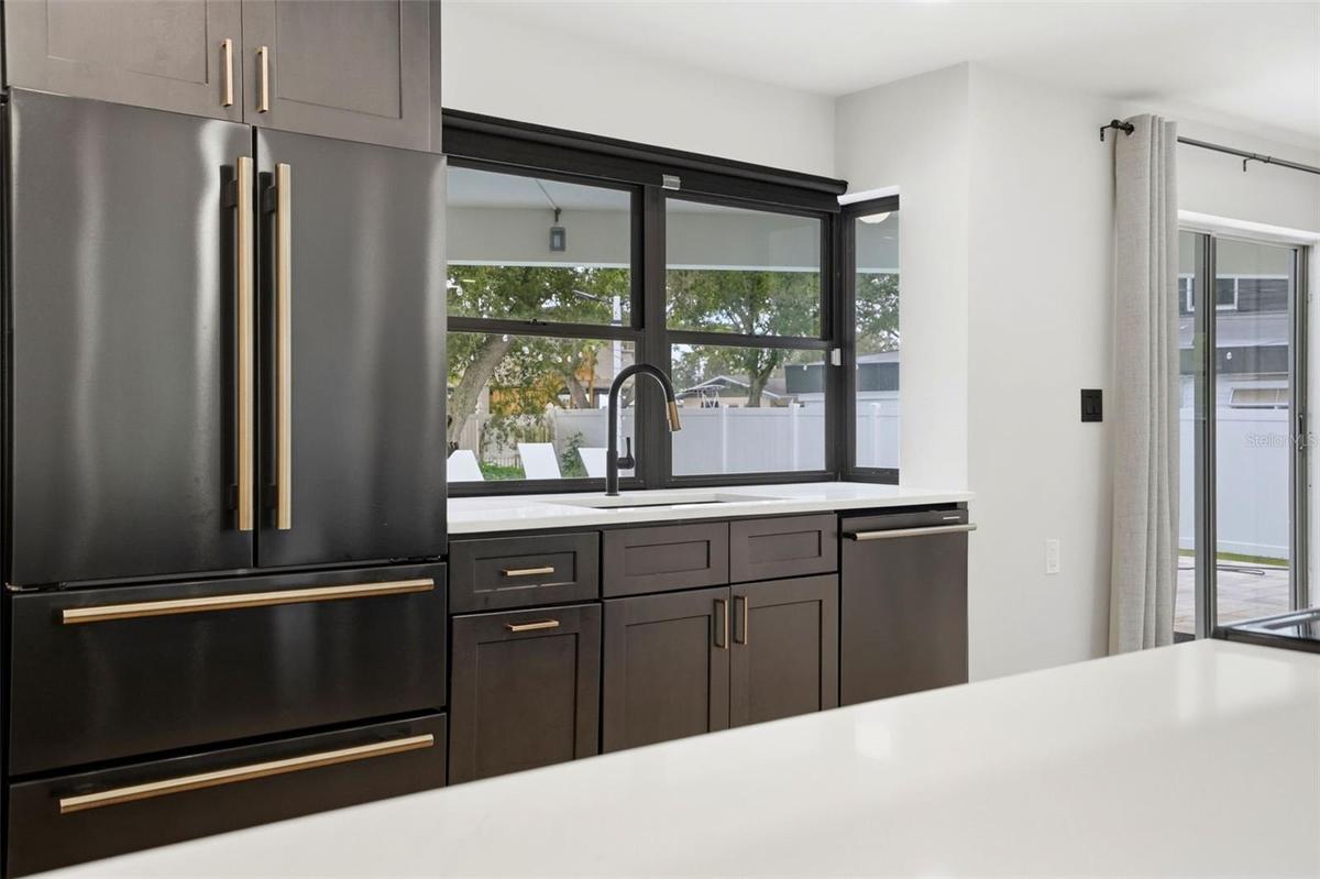 Beautiful view of Pool from Kitchen Sink & Pass-through Window