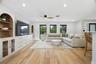 Living Room with Electronic Blinds