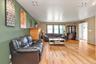 Living Room with hi hat lighting, Hardwood floors