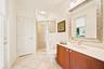 Nearby full bathroom provides convenient access from the outdoor pool area