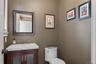 Powder room in entry foyer