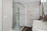 Oversized walk is shower and double vanity