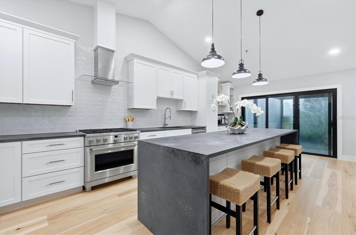 Open Floor plan kitchen opens to lanai