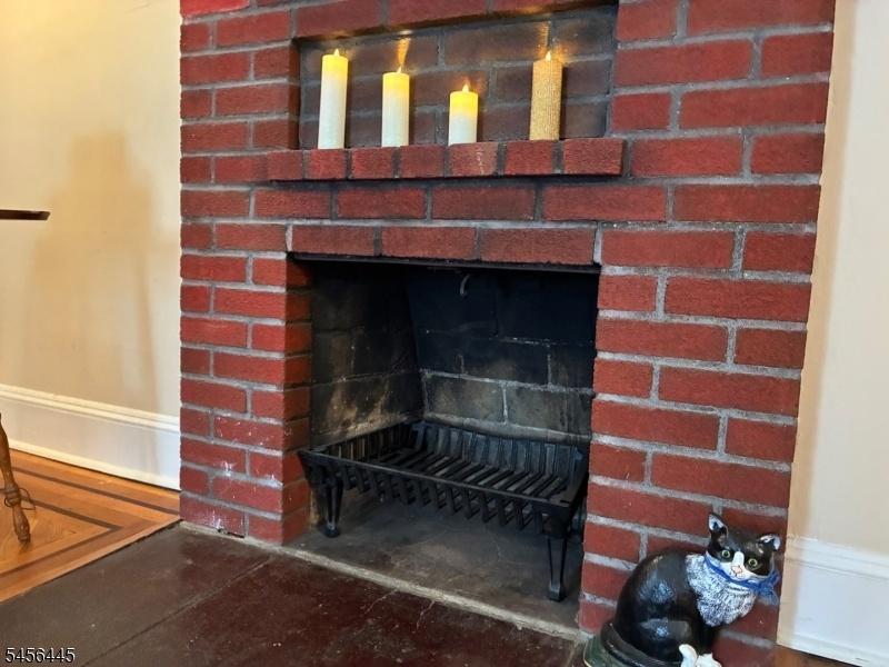 Wood burning fireplace