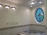 Jet tub - Anderson ovall stain glass window