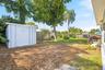 A handy backyard shed provides space for gardening tools and outdoor essentials, leaving more room to enjoy your surroundings.