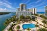 View from the private terrace, capturing Indian Creek to the west, the building’s resort-style pool below, and the Atlantic Ocean to the east.