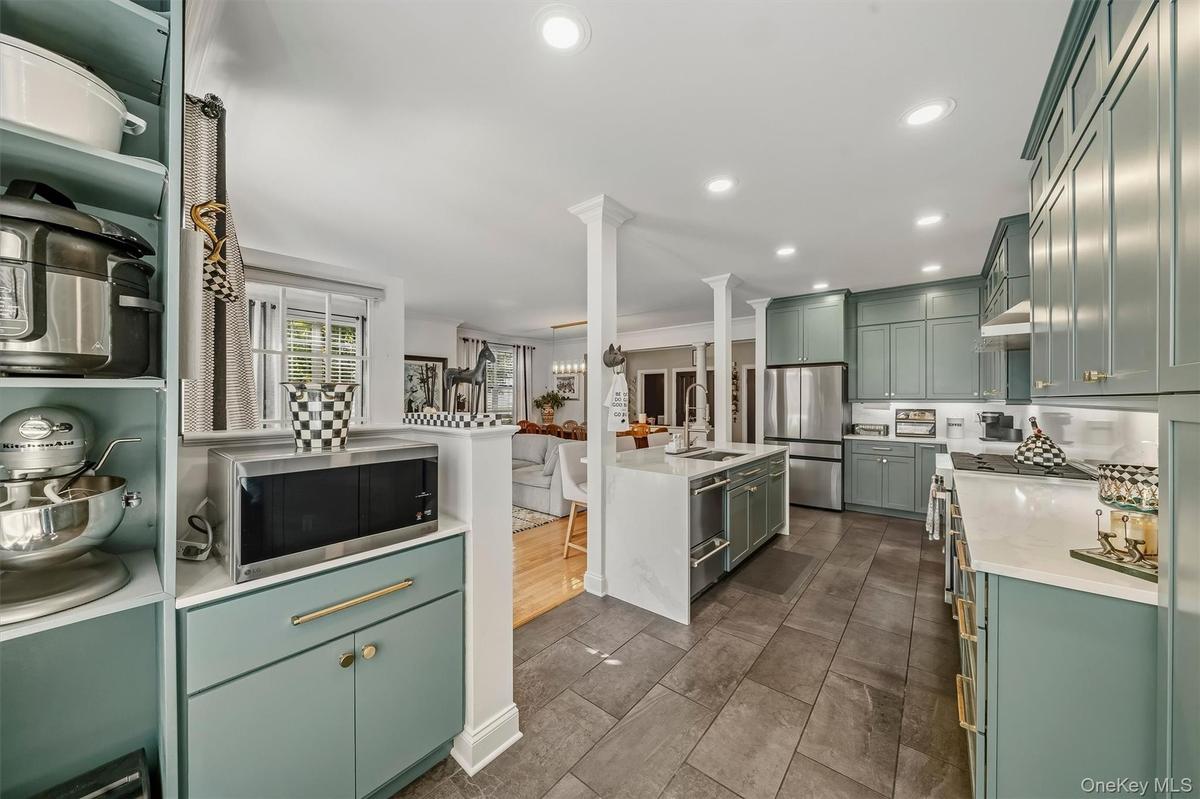 The built in pantry area, shelving and counter space to the left was a custom add on.
