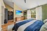 This half wall transformed this very large room into useable space.